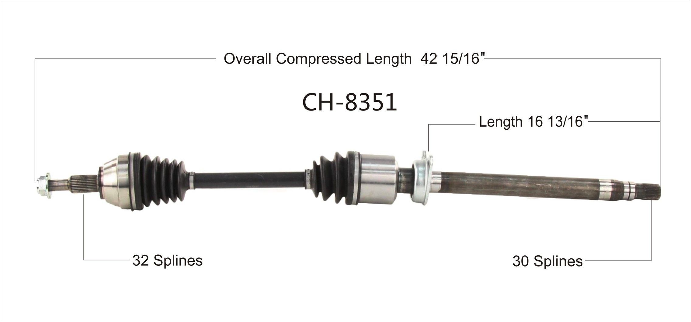 2022, 2021, 2020, 2019, 2018, 2017 Chrysler Pacifica CV Axle Shaft