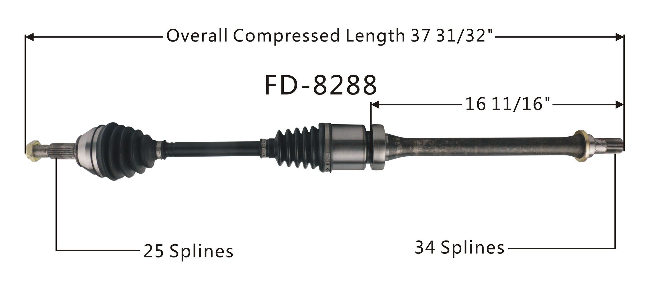 2015, 2014, 2013, 2012, 2011 Ford Fiesta CV Axle Shaft
