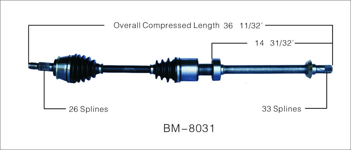 2008, 2007, 2006, 2005 Mini Cooper CV Axle Shaft