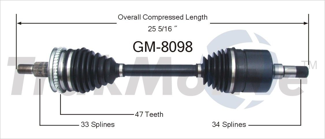 1992, 1991, 1990, 1989, 1988 Buick Regal CV Axle Shaft