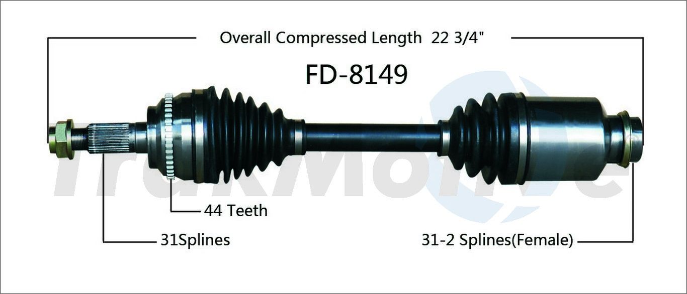 2014, 2013, 2012, 2011, 2010, 2009, 2008, 2007 Ford Edge CV Axle Shaft