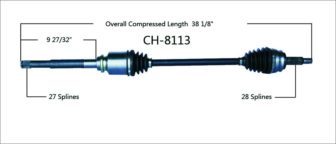 2017, 2016, 2015, 2014 Jeep Compass CV Axle Shaft