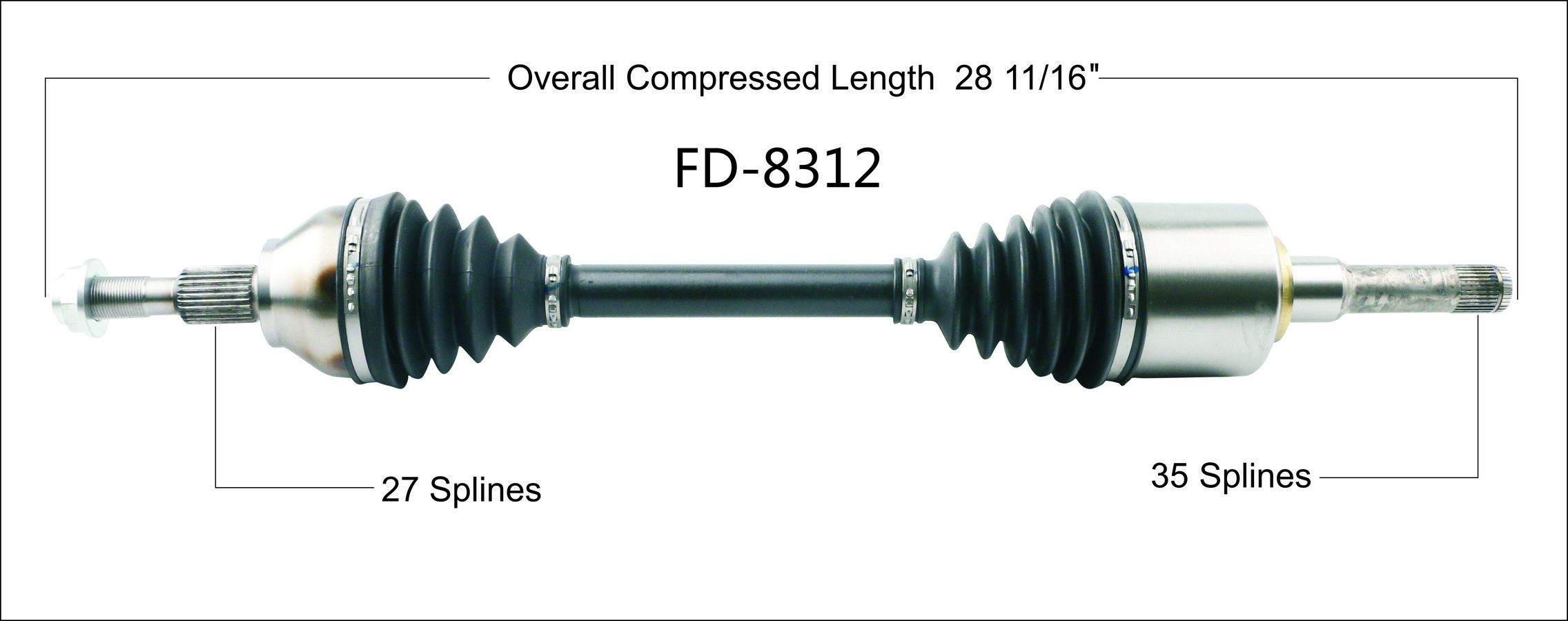2018, 2017, 2016, 2015 Ford Edge CV Axle Shaft