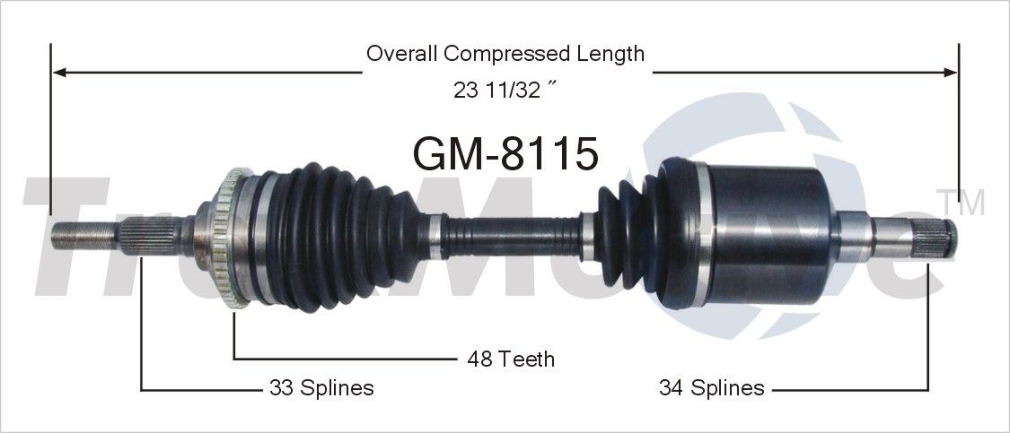 1998, 1997, 1996, 1995 Pontiac Sunfire CV Axle Shaft