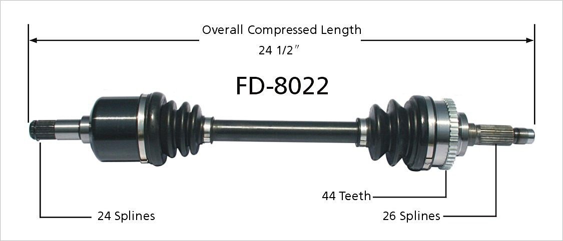 2000 Kia Spectra CV Axle Shaft