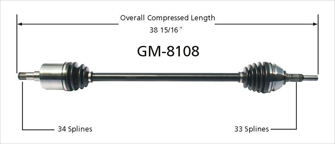 1988, 1987, 1986, 1985, 1984 Pontiac 6000 CV Axle Shaft