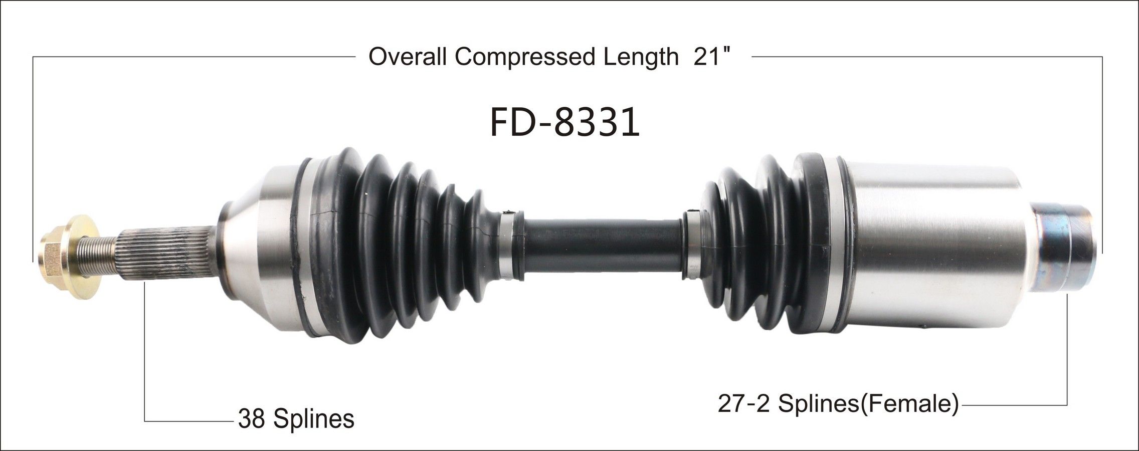 2019, 2018, 2017, 2016, 2015, 2014, 2013, 2012, 2011, 2010 Ford Flex CV Axle Shaft