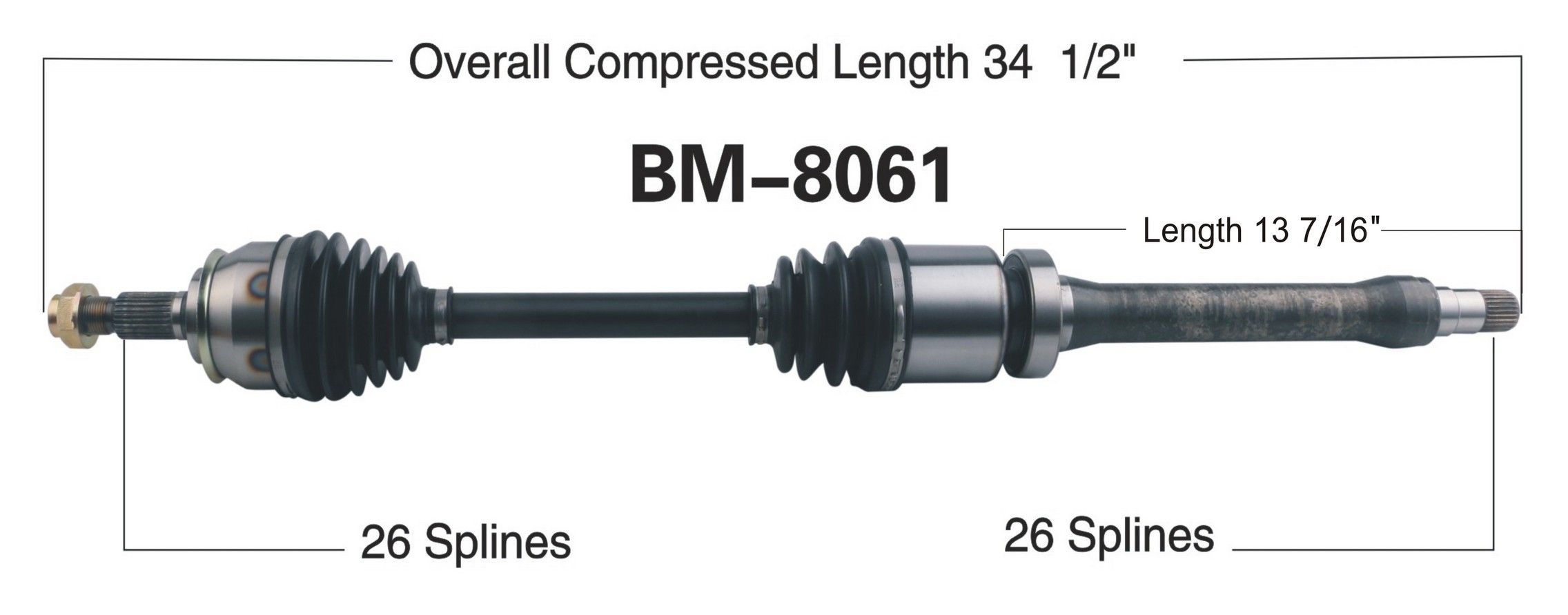 2015, 2014, 2013, 2012, 2011, 2010, 2009, 2008, 2007 Mini Cooper CV Axle Shaft