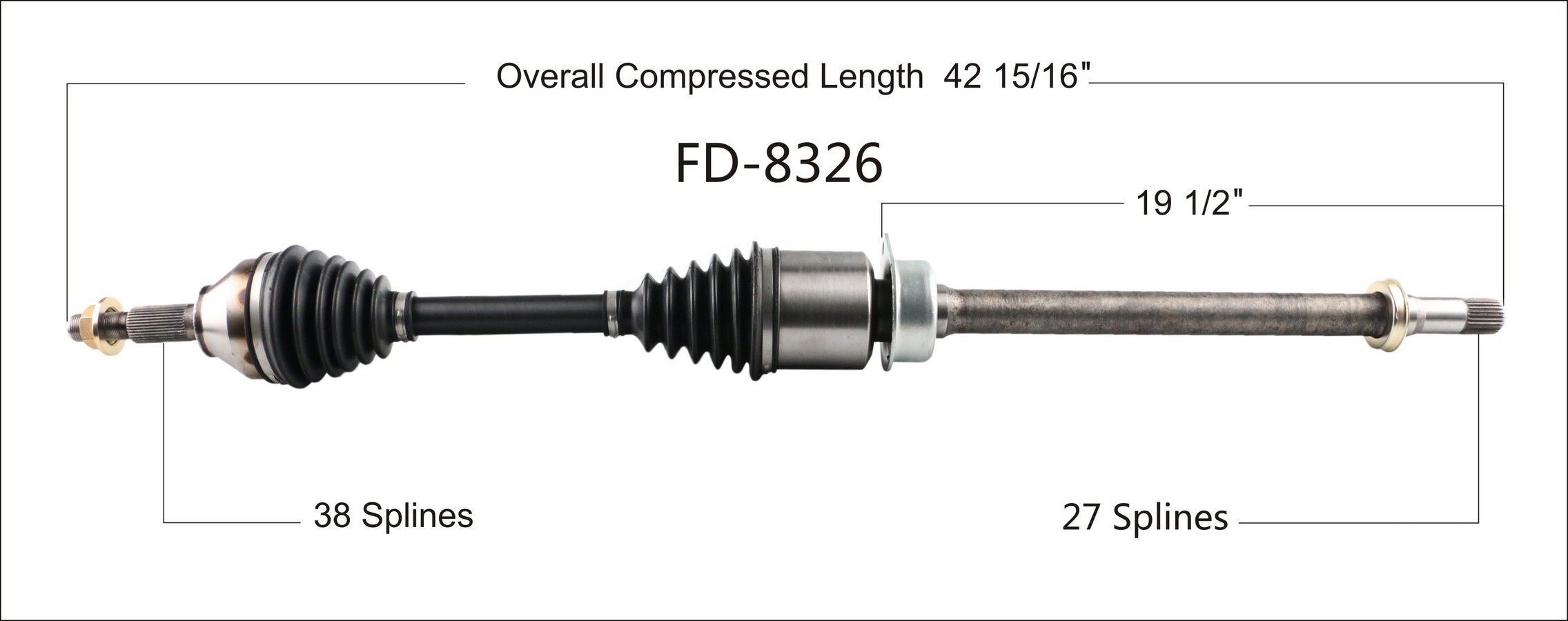 2019, 2018, 2017, 2016, 2015, 2014 Ford Explorer CV Axle Shaft