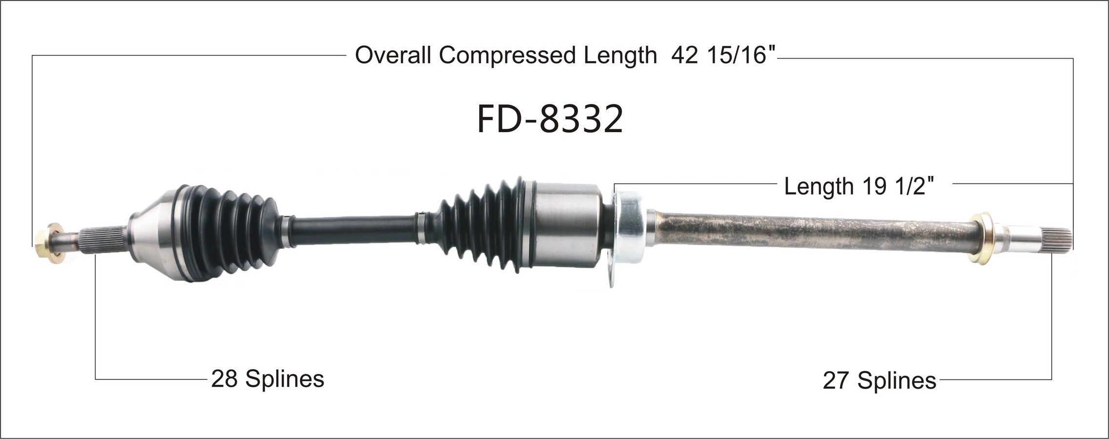 2019, 2018, 2017, 2016, 2015, 2014 Ford Explorer CV Axle Shaft