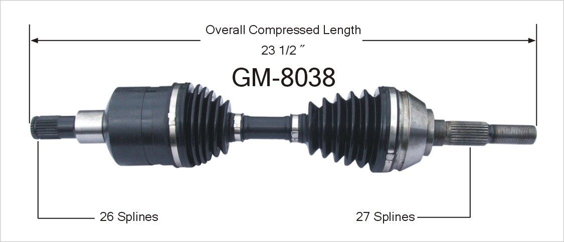 2005, 2004, 2003, 2002, 2001, 2000, 1999, 1998, 1997 GMC Jimmy CV Axle Shaft