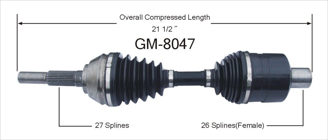 2005, 2004, 2003, 2002, 2001, 2000, 1999, 1998, 1997 GMC Jimmy CV Axle Shaft