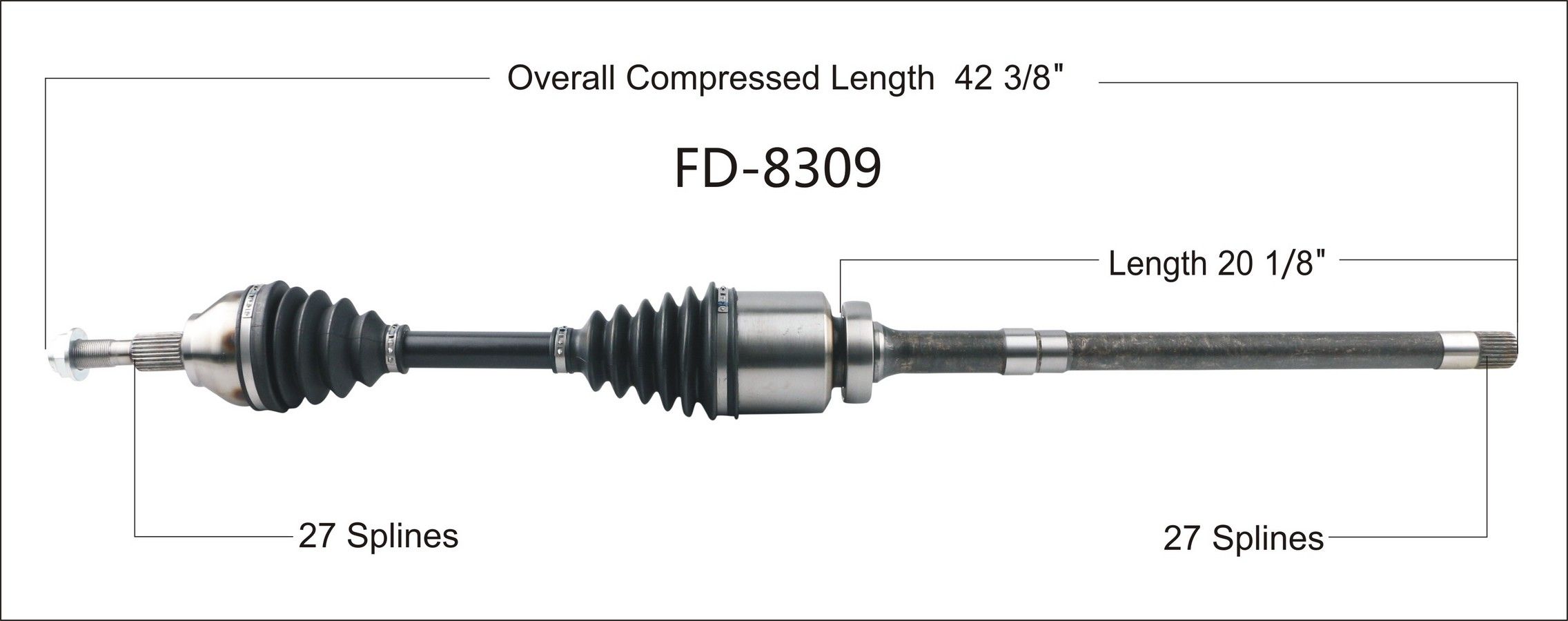 2018, 2017, 2016, 2015 Ford Edge CV Axle Shaft