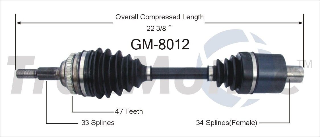 2002, 2001, 2000, 1999, 1998, 1997, 1996, 1995, 1994 Saturn SL CV Axle Shaft
