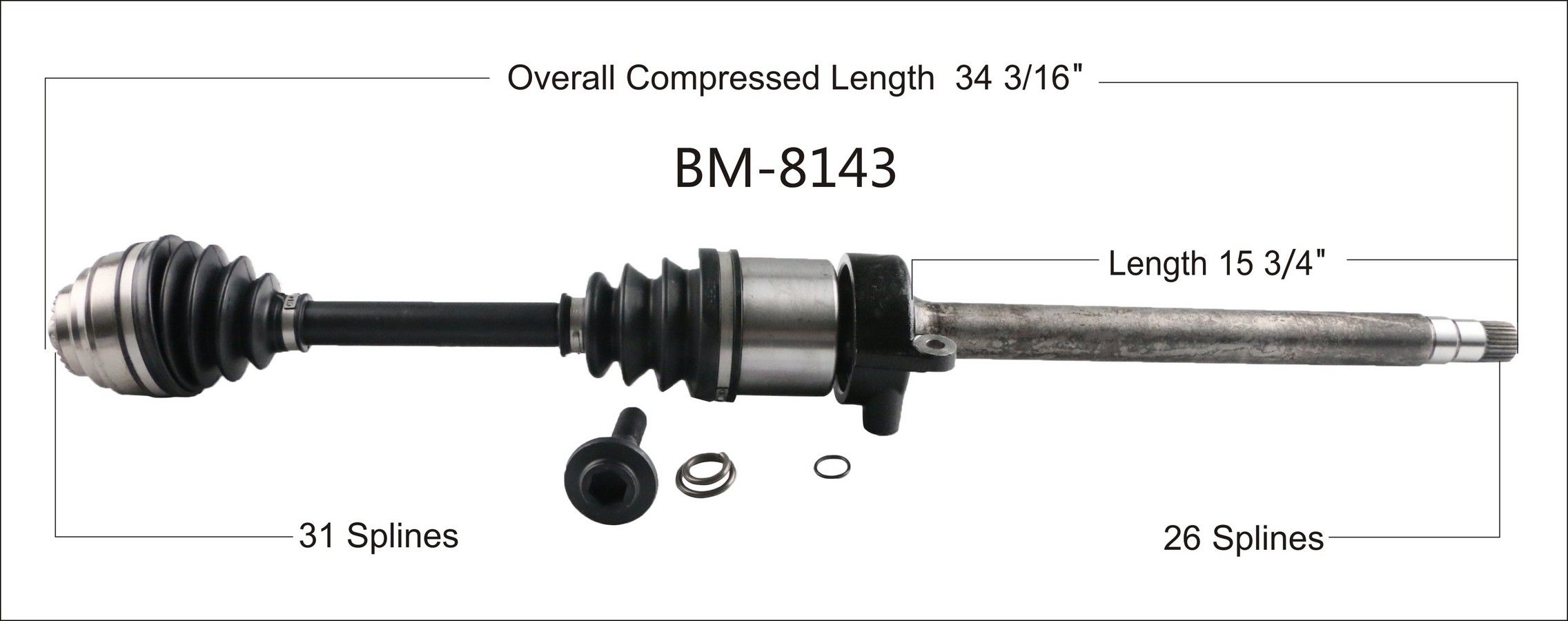 2019, 2018, 2017, 2016, 2015, 2014 Mini Cooper CV Axle Shaft