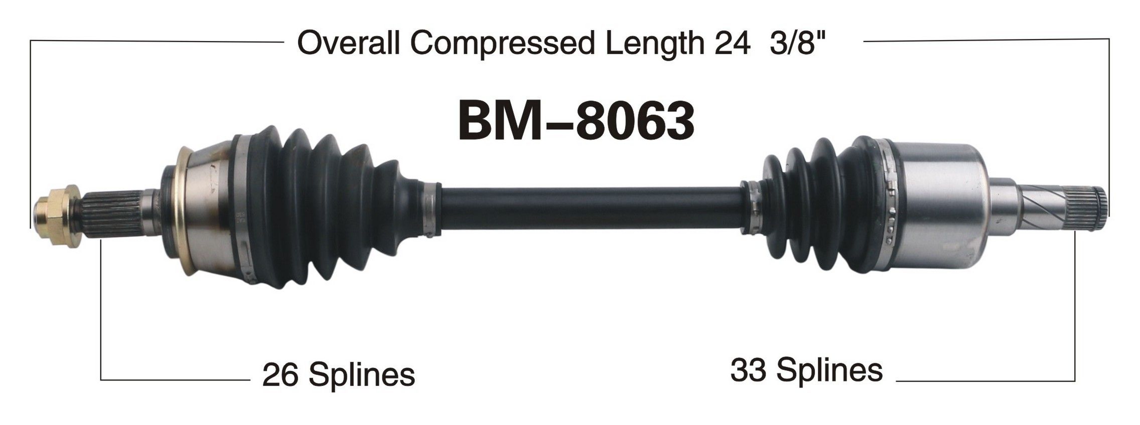 2015, 2014, 2013, 2012, 2011, 2010, 2009, 2008, 2007 Mini Cooper CV Axle Shaft