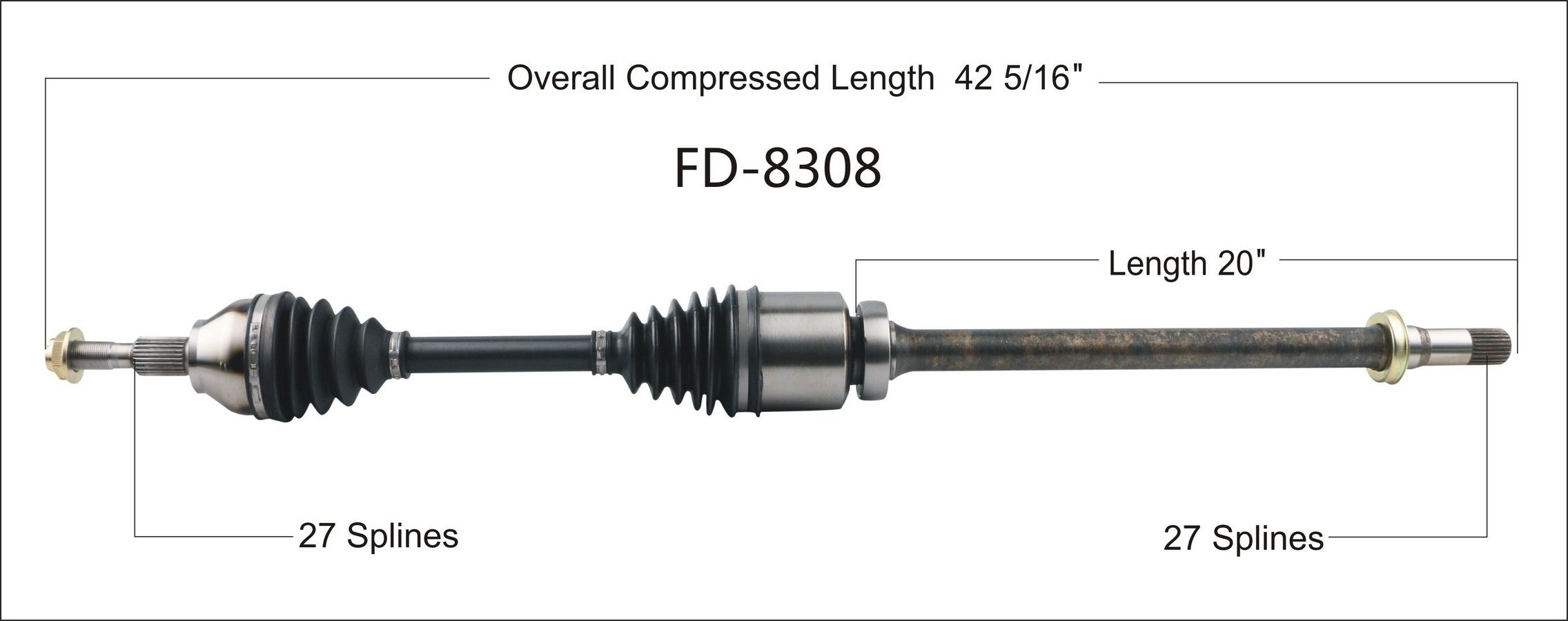2018, 2017, 2016, 2015 Ford Edge CV Axle Shaft