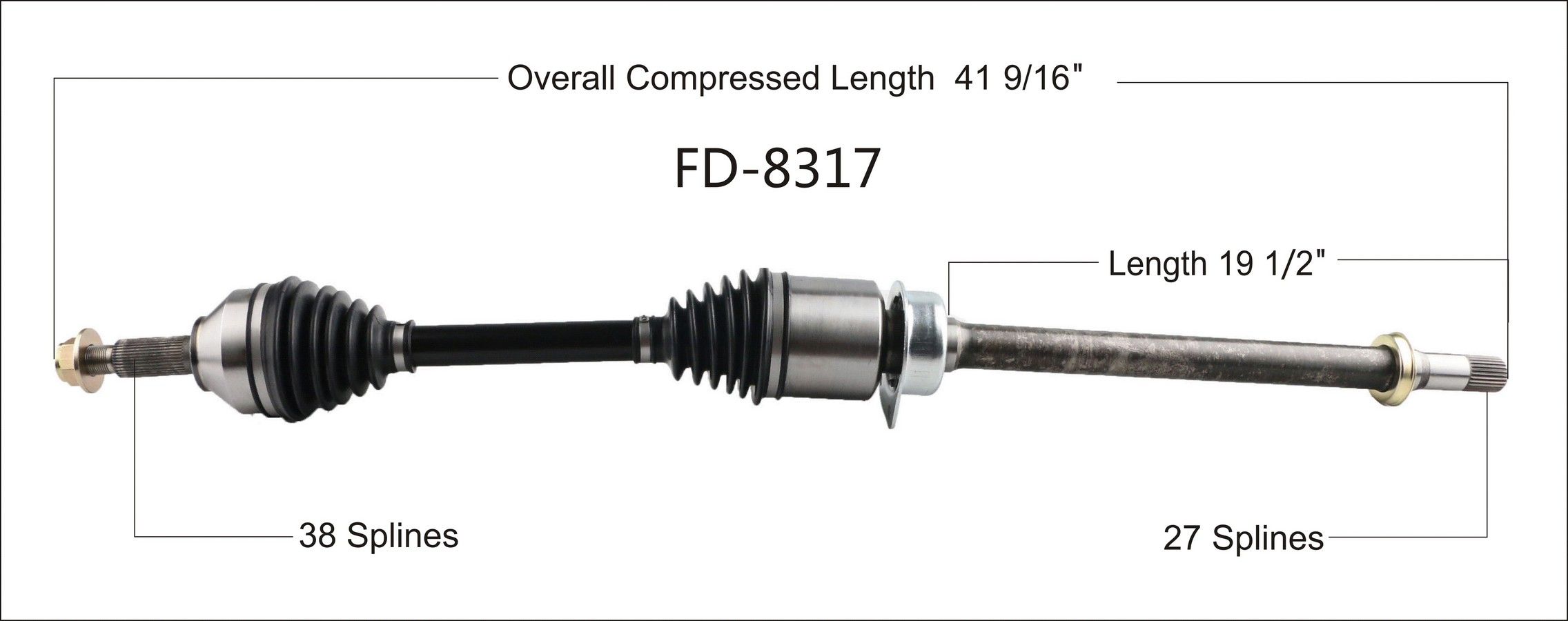 2014, 2013, 2012, 2011, 2010, 2009, 2008 Ford Taurus CV Axle Shaft
