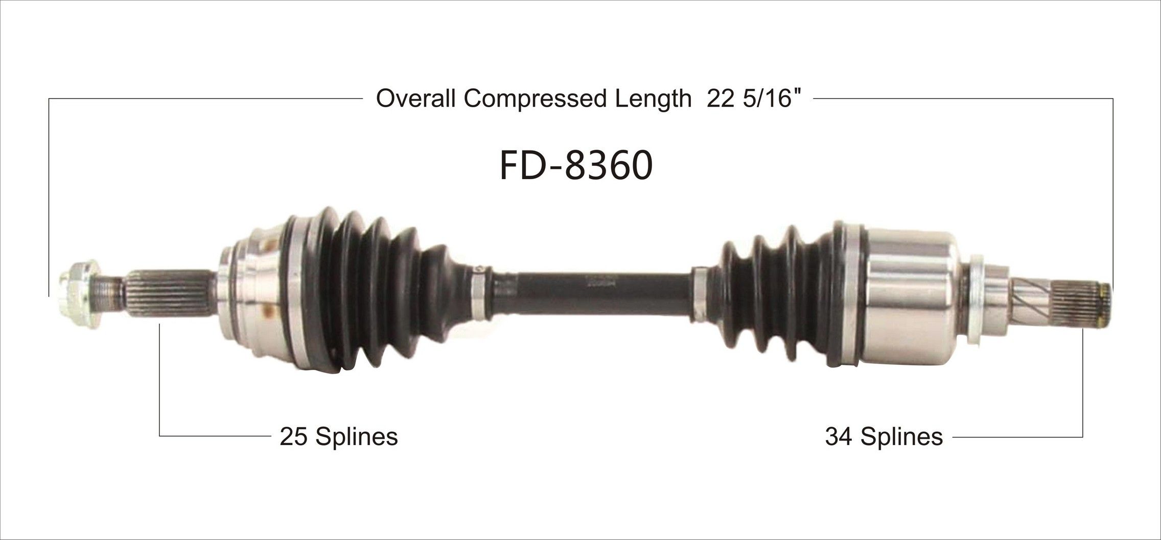 2018, 2017, 2016, 2015 Ford Fiesta CV Axle Shaft