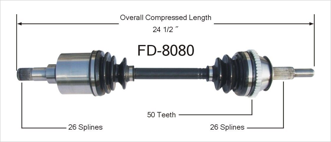 1995, 1994, 1993, 1992, 1991, 1990, 1989 Ford Taurus CV Axle Shaft