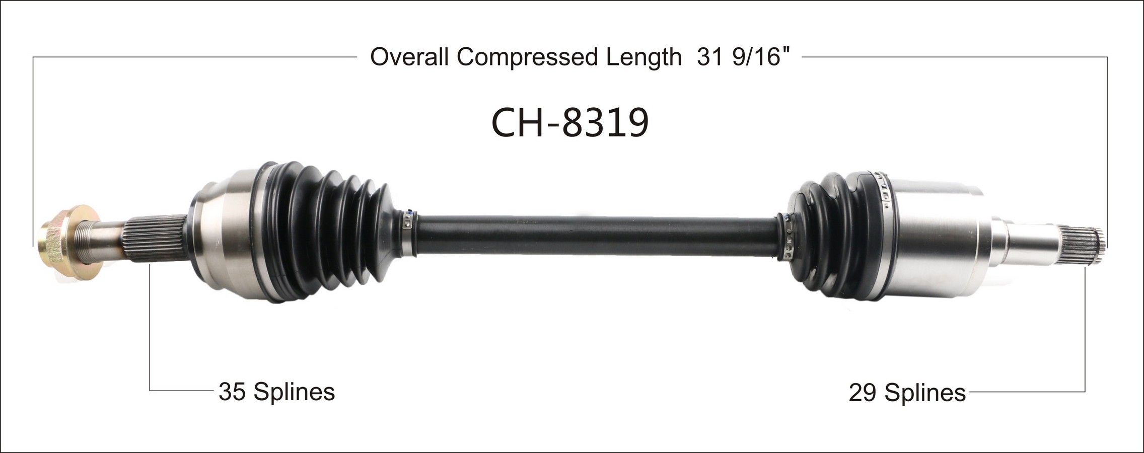 2021, 2020, 2019, 2018, 2017, 2016, 2015, 2014 Ram ProMaster 2500 1500 CV Axle Shaft