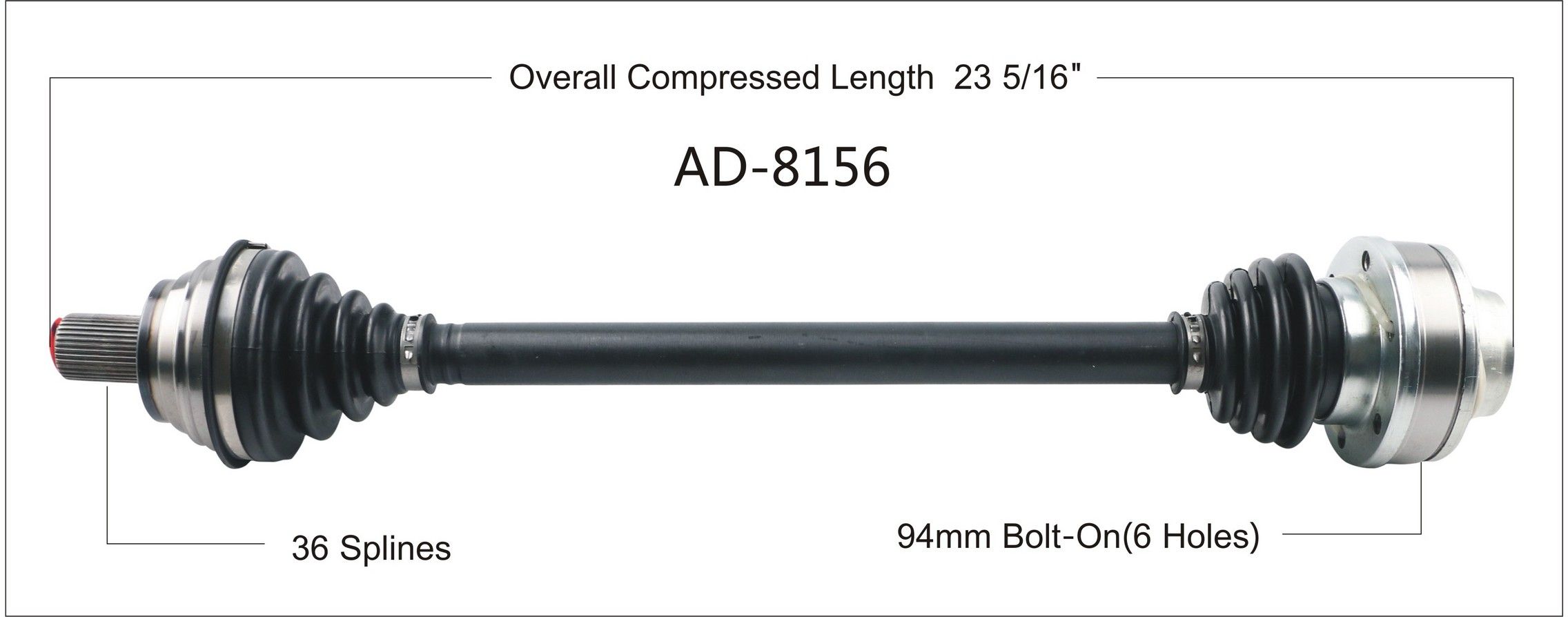 2017, 2016, 2015 Audi S3 Quattro CV Axle Shaft
