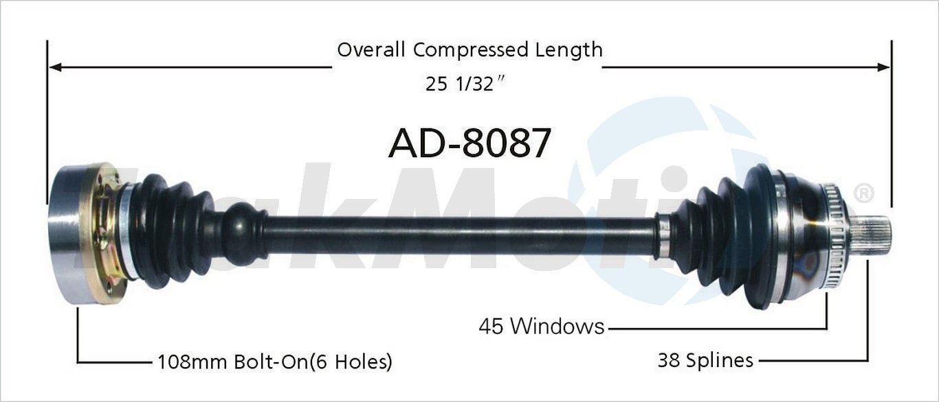 2002, 2001, 2000 Audi S4 Quattro CV Axle Shaft