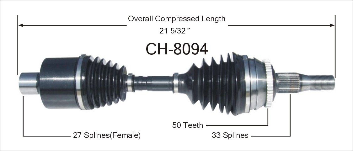 2004, 2003, 2002, 2001, 2000, 1999, 1998 Dodge Intrepid CV Axle Shaft