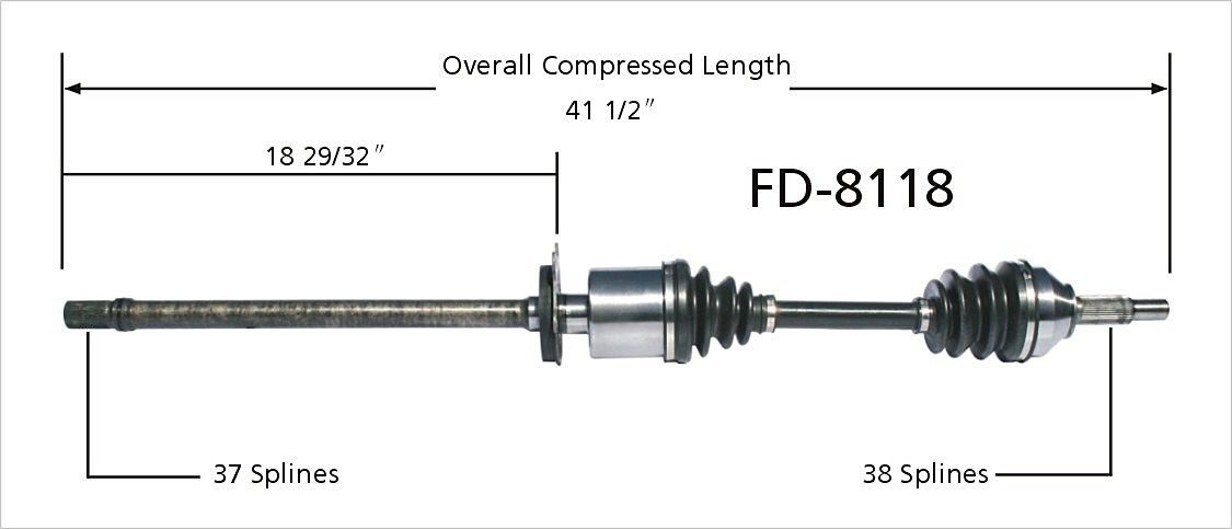 2007, 2006, 2005 Ford Freestyle Hundred CV Axle Shaft