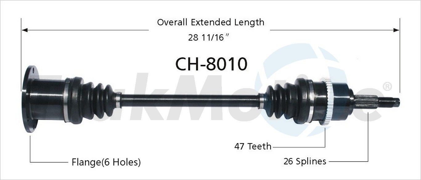 1994, 1993, 1992, 1991 Dodge Caravan & Country CV Axle Shaft