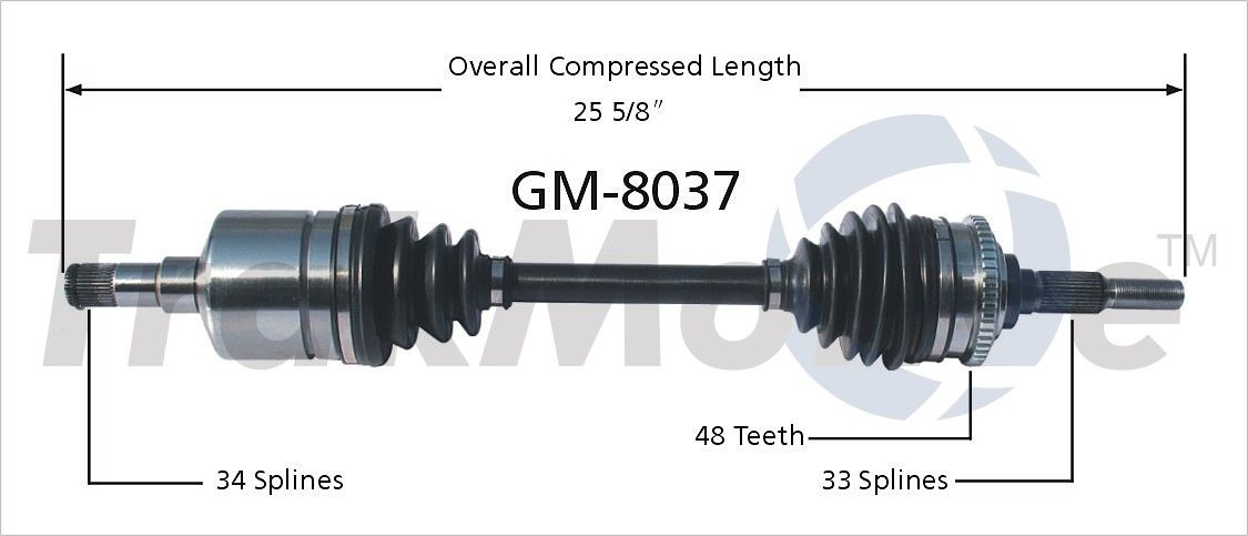 2001, 2000, 1999, 1998, 1997, 1996, 1995 Pontiac Sunfire CV Axle Shaft