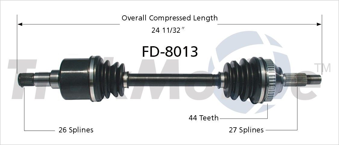 2000, 1999, 1998, 1997, 1996, 1995 Ford Contour CV Axle Shaft