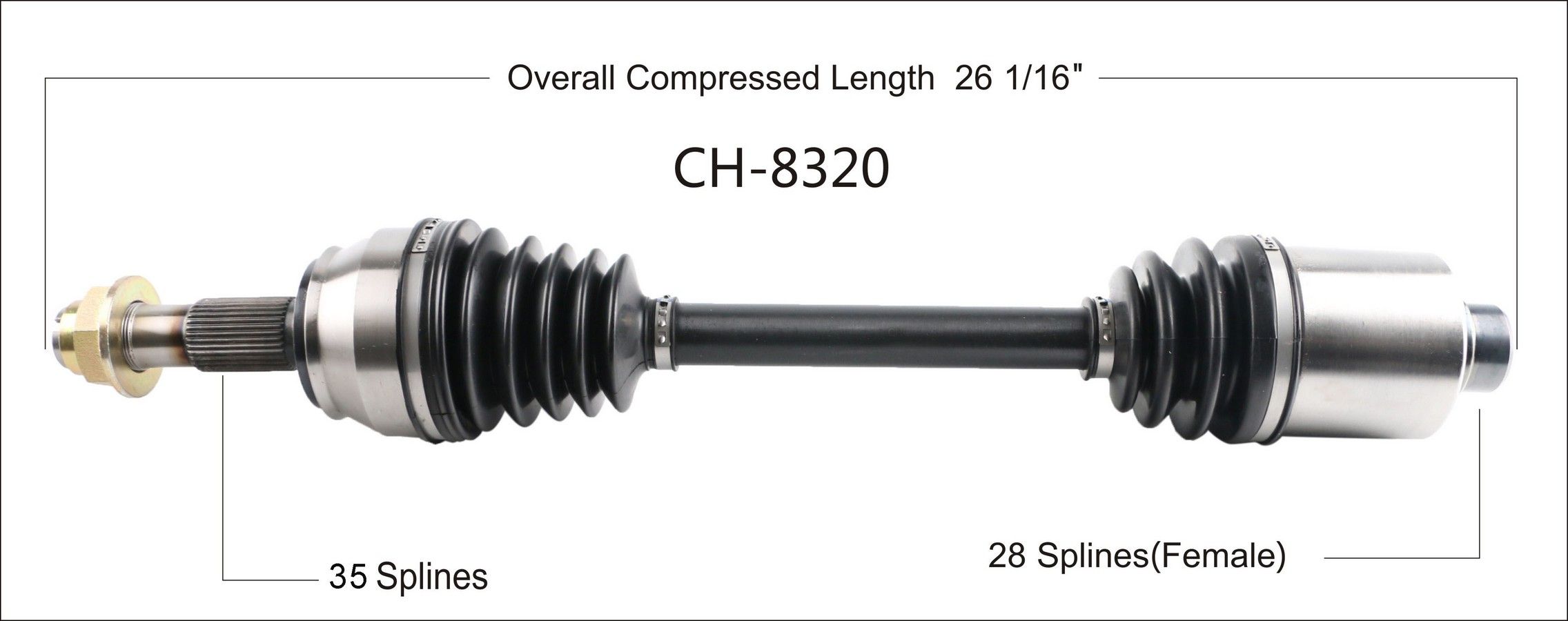 2021, 2020, 2019, 2018, 2017, 2016, 2015, 2014 Ram ProMaster 2500 1500 CV Axle Shaft