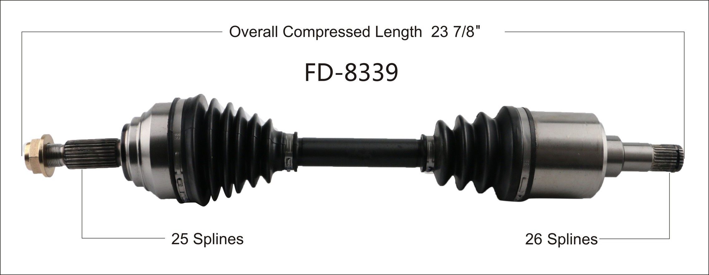 2019, 2018, 2017, 2016, 2015, 2014 Ford Fiesta CV Axle Shaft
