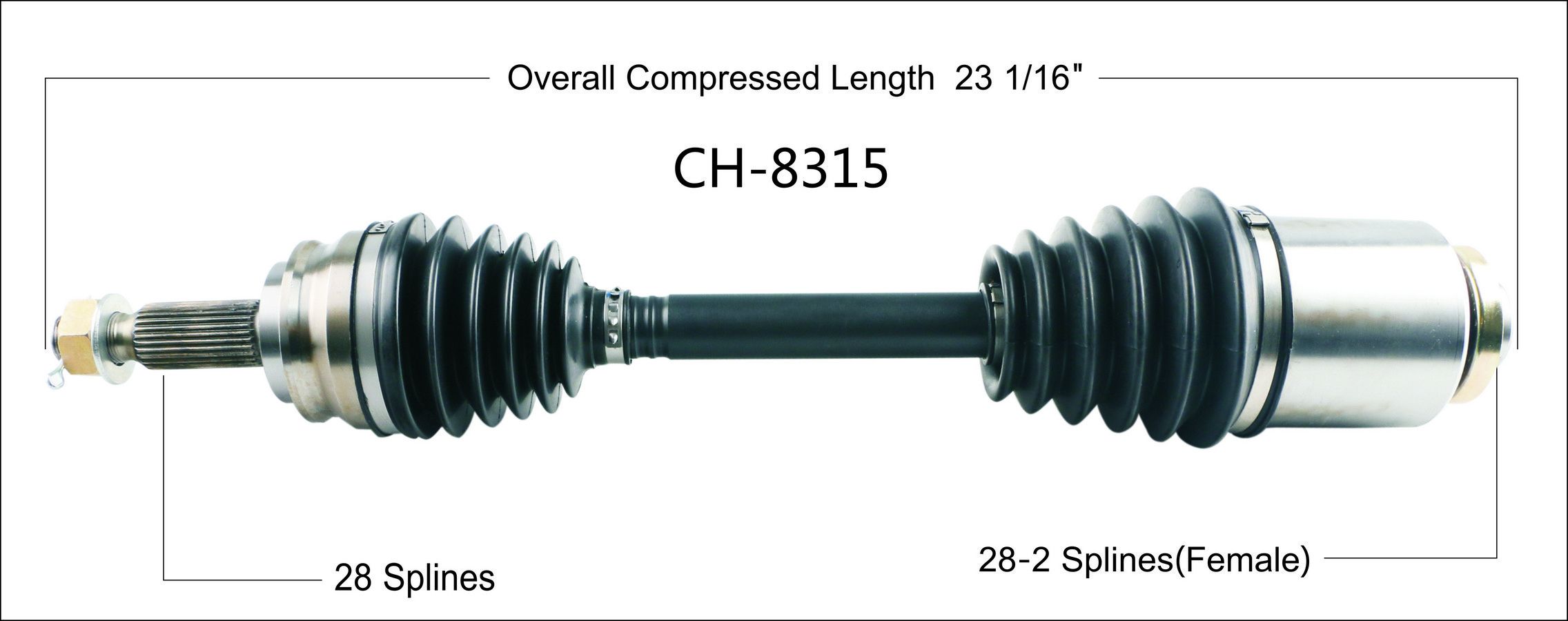 2017, 2016, 2015, 2014, 2013, 2012, 2011, 2010, 2009, 2008, 2007 Jeep Compass CV Axle Shaft