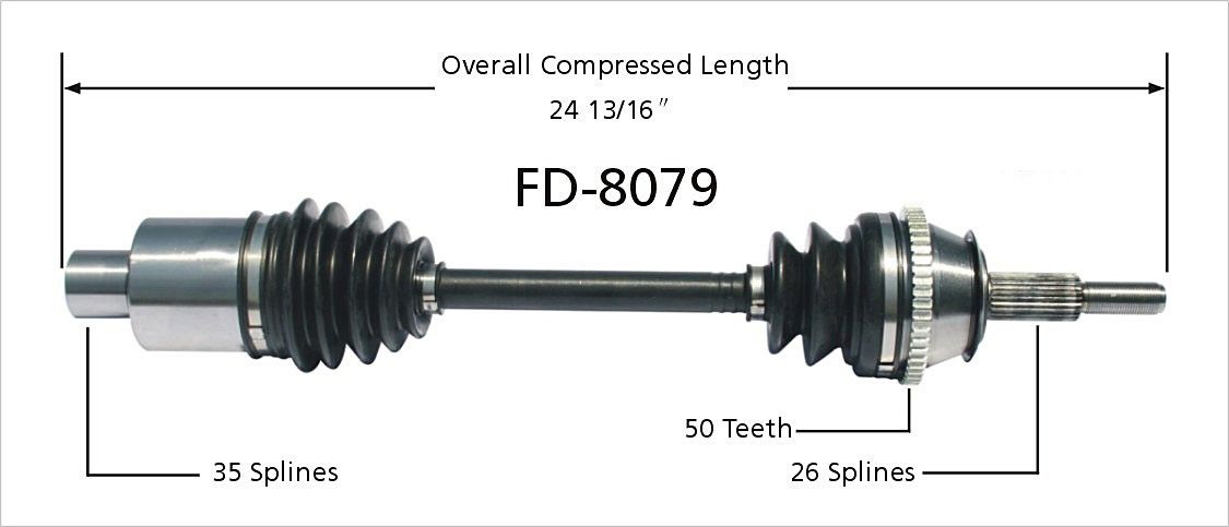 1995, 1994, 1993, 1992, 1991, 1990, 1989, 1988, 1987, 1986 Ford Taurus CV Axle Shaft