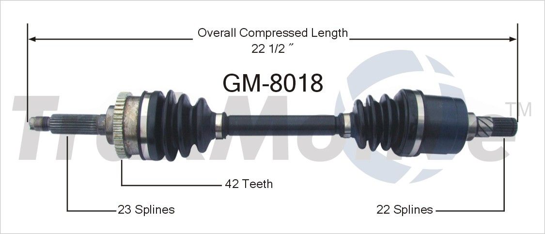 2001, 2000, 1999, 1998, 1997, 1996, 1995 Suzuki Swift CV Axle Shaft