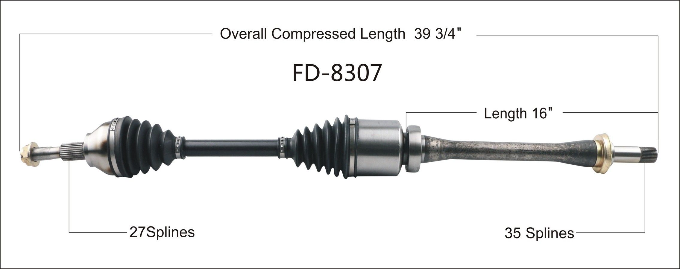 2018, 2017, 2016, 2015 Ford Edge CV Axle Shaft