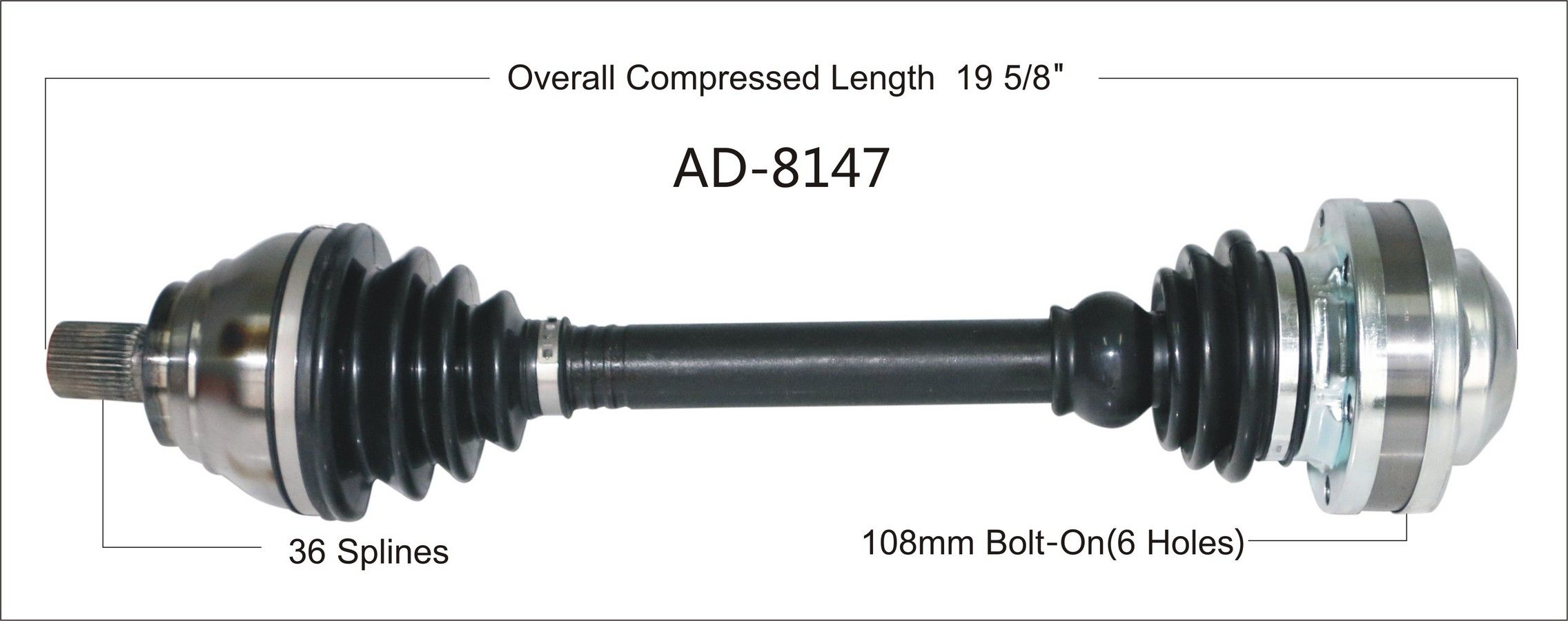 2014, 2013, 2012, 2011 Audi TT Quattro CV Axle Shaft