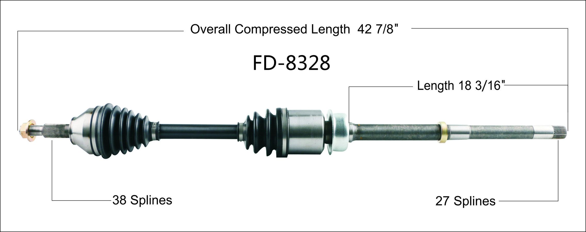 2019, 2018, 2017, 2016, 2015, 2014 Ford Police Interceptor Utility CV Axle Shaft