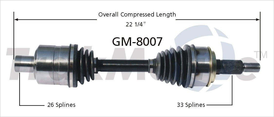 2002, 2001, 2000, 1999, 1998, 1997 Chevrolet Astro CV Axle Shaft