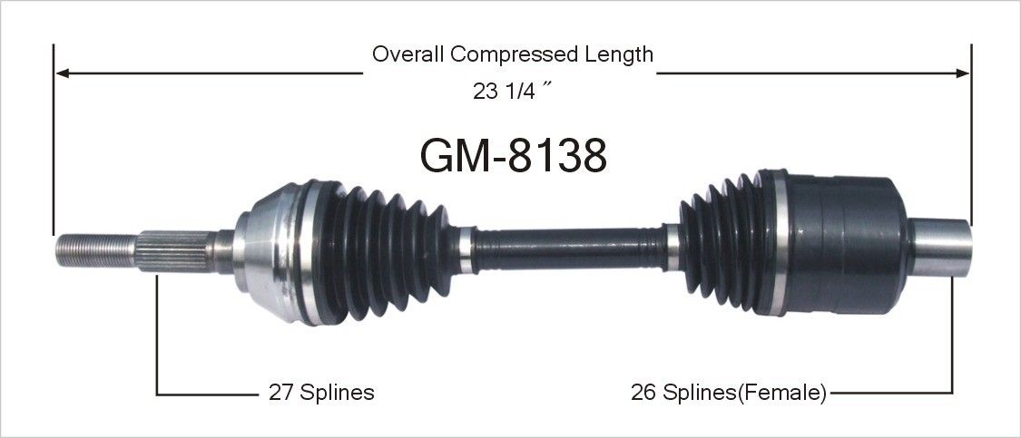 2005, 2004, 2003, 2002, 2001, 2000, 1999, 1998, 1997 GMC Jimmy CV Axle Shaft