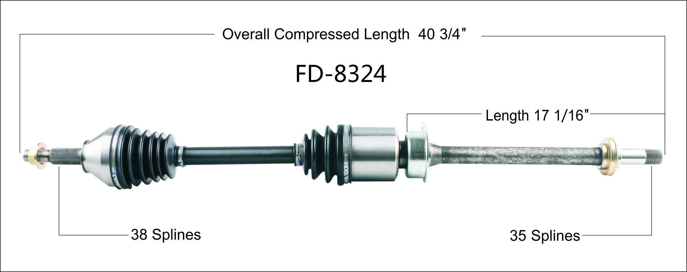 2019, 2018, 2017, 2016, 2015, 2014, 2013, 2012 Ford Explorer CV Axle Shaft