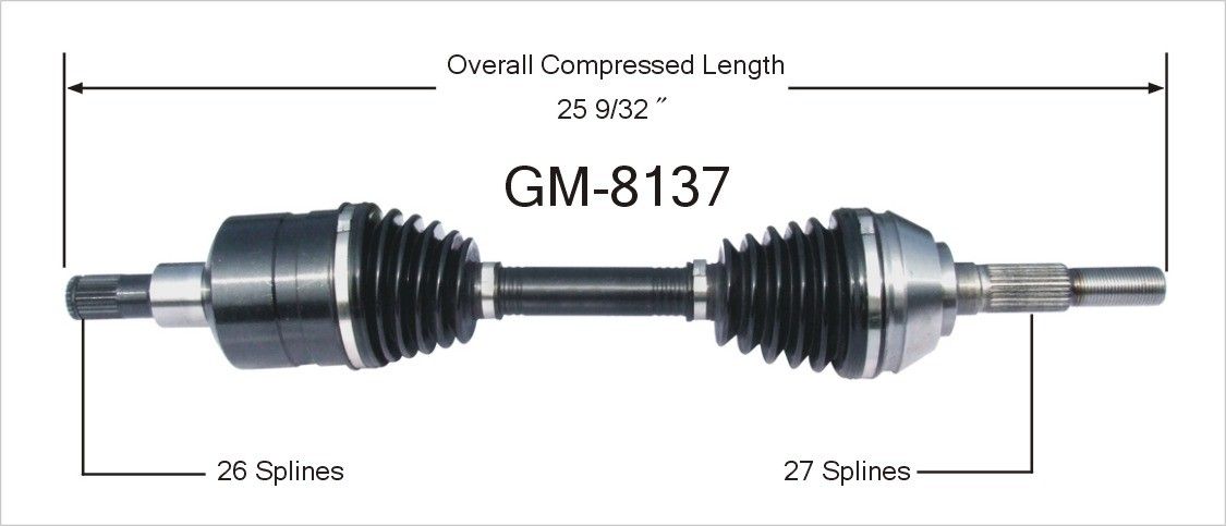 2005, 2004, 2003, 2002, 2001, 2000, 1999, 1998, 1997 GMC Jimmy CV Axle Shaft