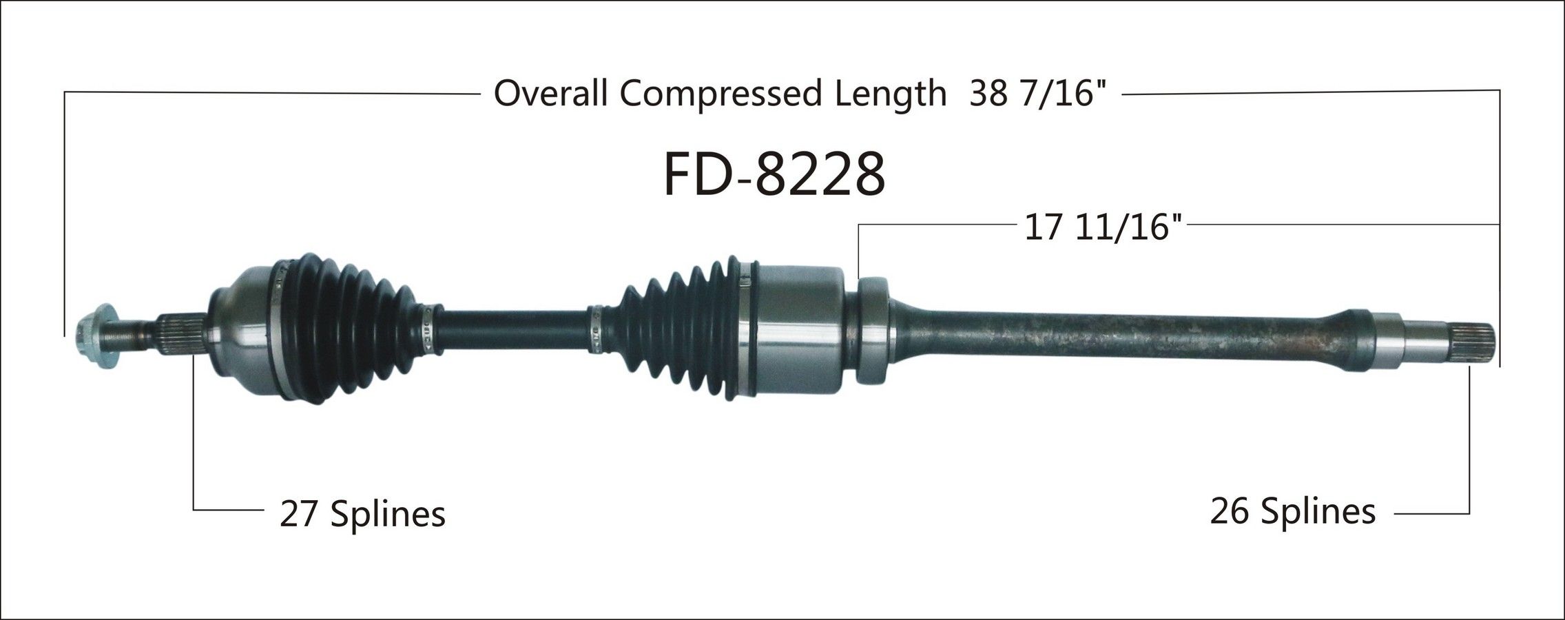 2018, 2017, 2016, 2015, 2014, 2013 Ford Focus CV Axle Shaft