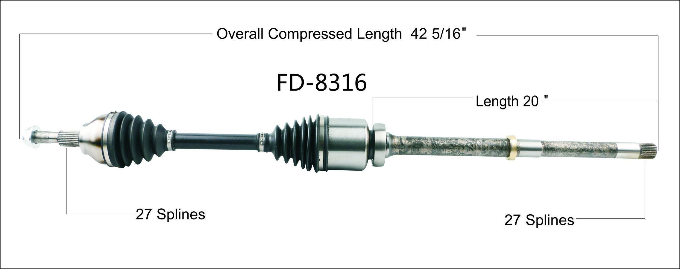 2018, 2017, 2016, 2015 Ford Edge CV Axle Shaft
