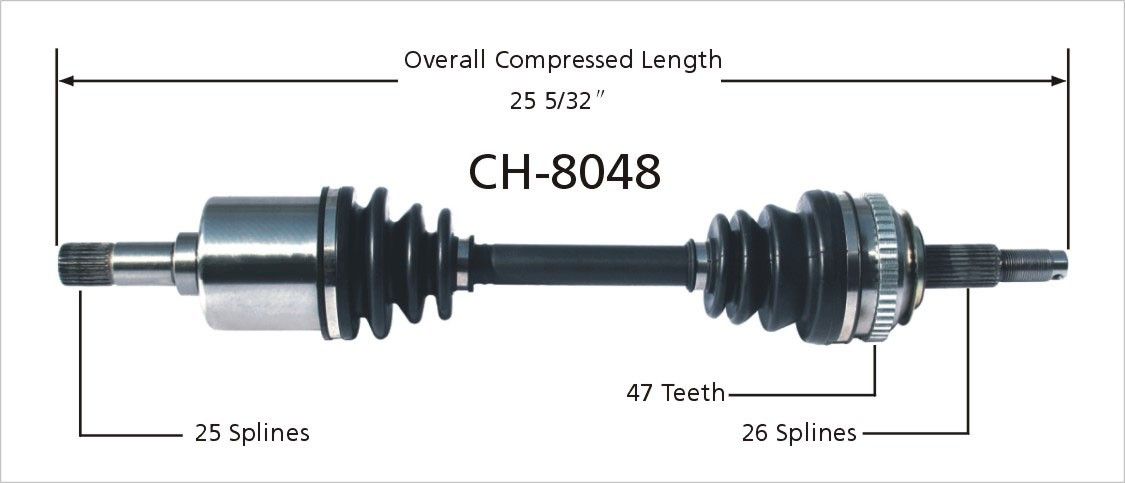 1994, 1993, 1992, 1991, 1990, 1989, 1988, 1987 Dodge Shadow CV Axle Shaft