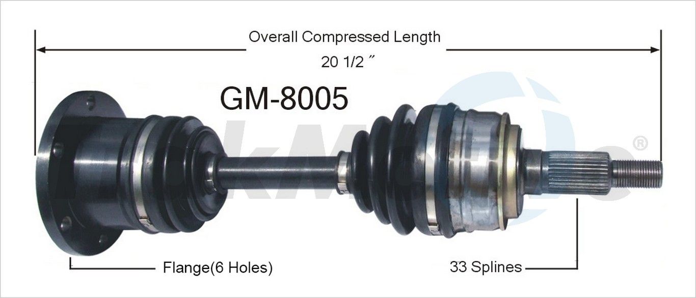 1996, 1995, 1994, 1993, 1992, 1991, 1990 Chevrolet Astro CV Axle Shaft