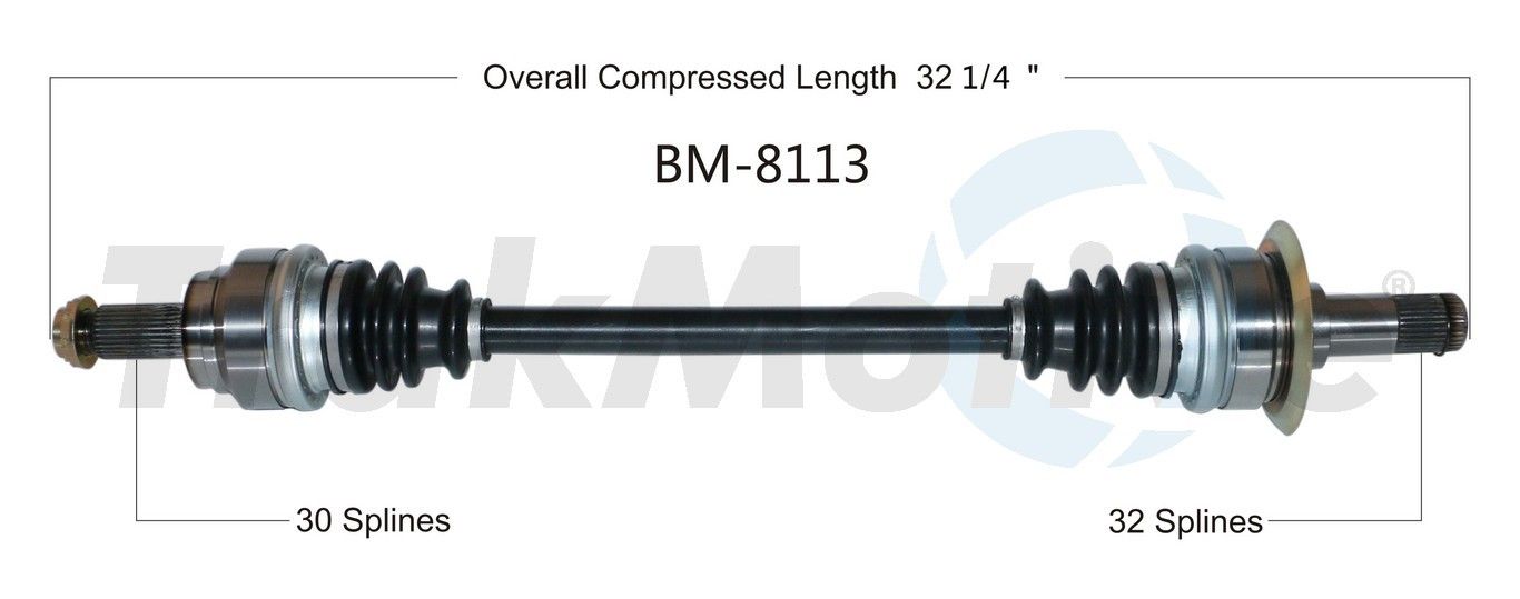 2018, 2017, 2016, 2015, 2014, 2013, 2012, 2011, 2010, 2009 BMW X5 CV Axle Shaft