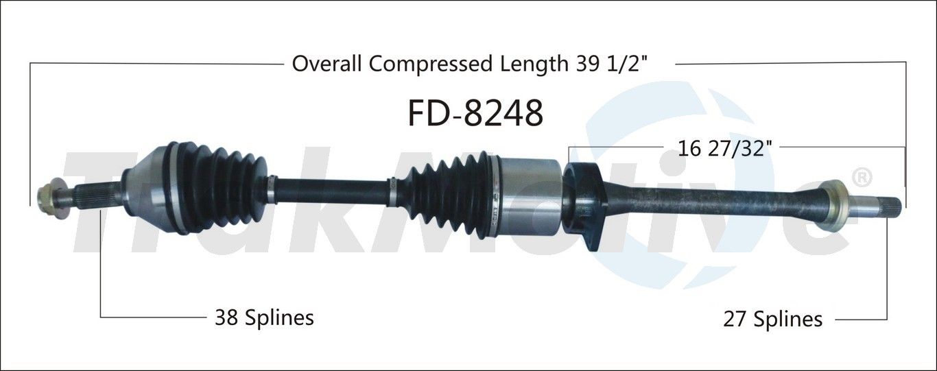 2017, 2016, 2015, 2014, 2013 Ford Taurus Service Police Sedan CV Axle Shaft